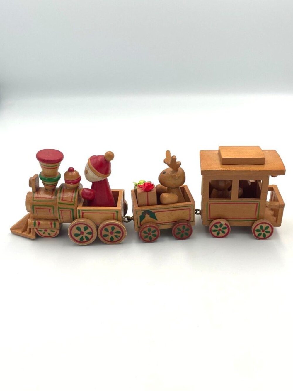 Vintage R Dakin & Co Wooden Christmas Train Figurine 1984 Retro Nostalgic